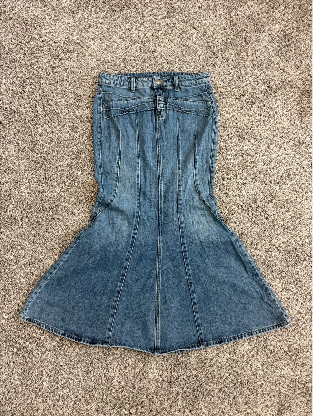 BDG Urban Outfitters Blue Denim Mermaid Maxi Flared Panel Skirt Women's Size S